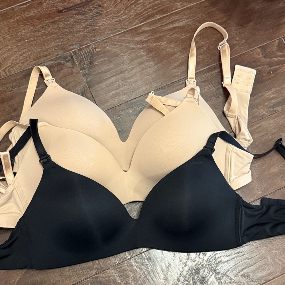 3 maternity Black and Tan Bras